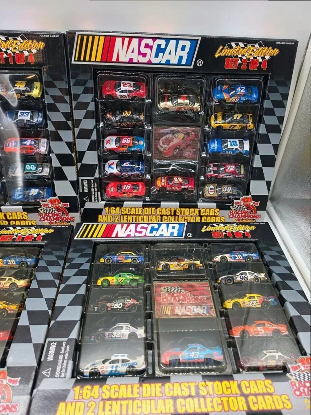 Racing Champions NASCAR 10th Anniversary 1:64 Diecast Sets 1-4 Complete 48 Cars